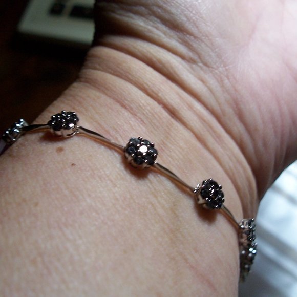 Sterling Silver Black Onyx Bracelet - Picture 2 of 5